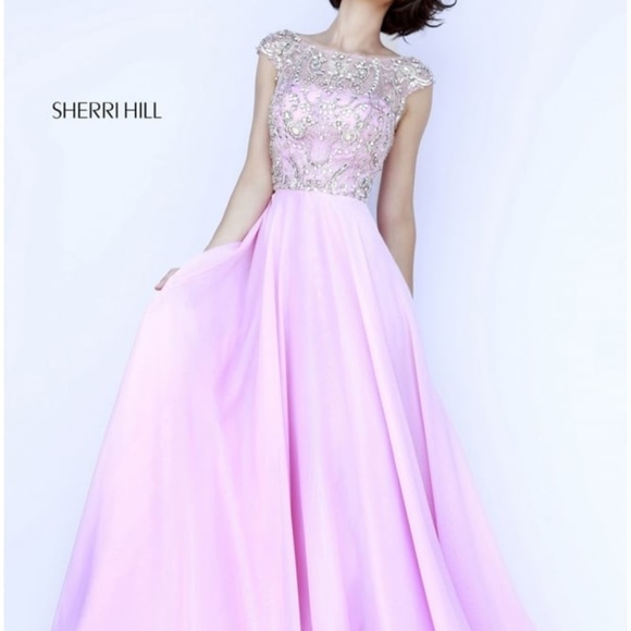 WHITE Cap Sleeve Beaded Gown by Sherri Hill 32017
